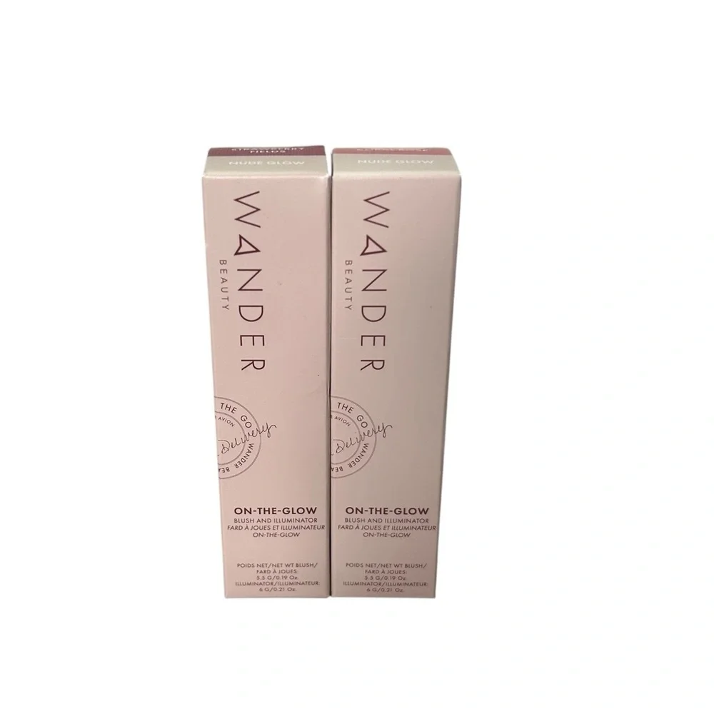 (2) Wander Beauty Glow Cream Blush Illuminator Duo Coral Rose Strawberry Fields